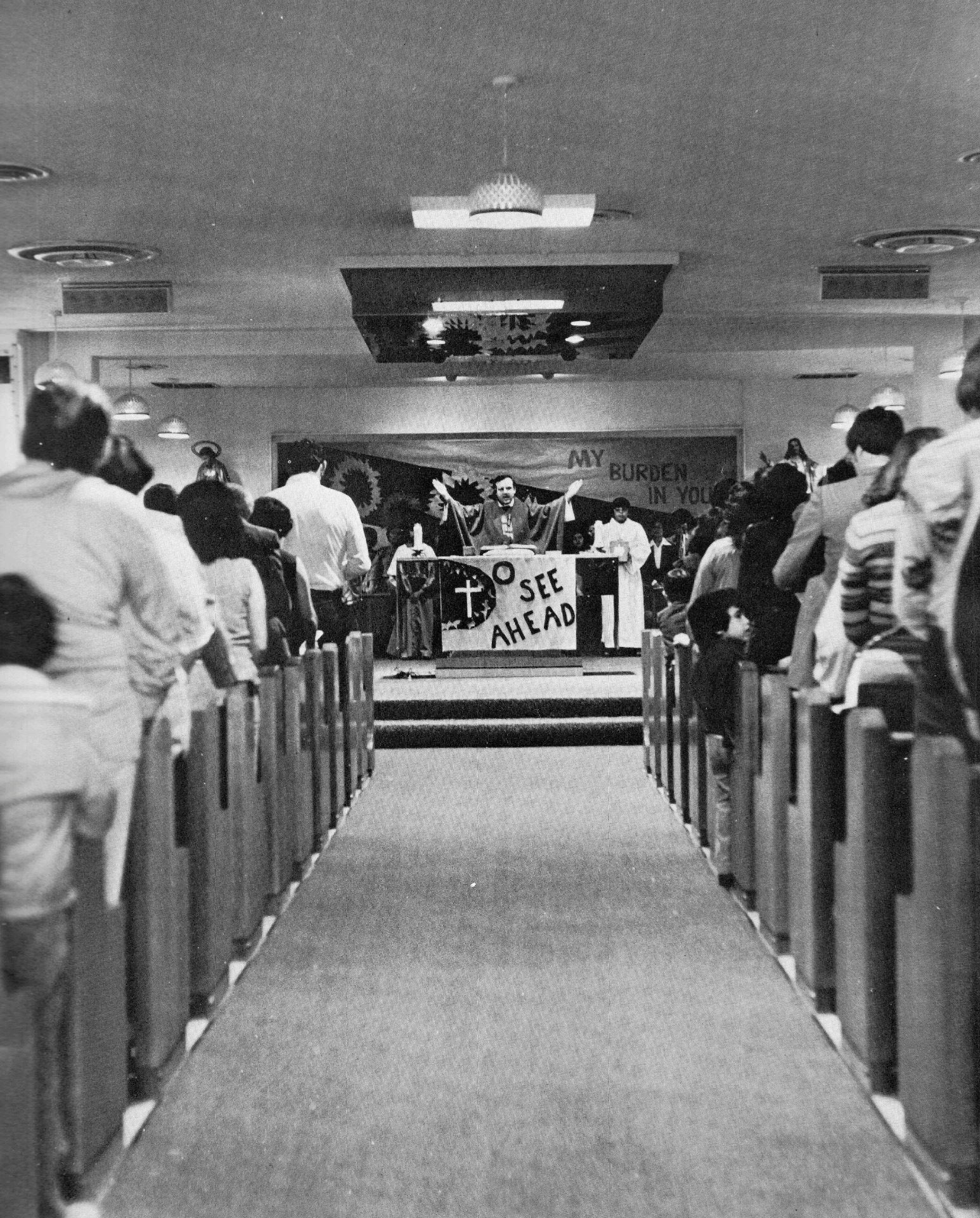 Rev. Korcsmar and second church 1980