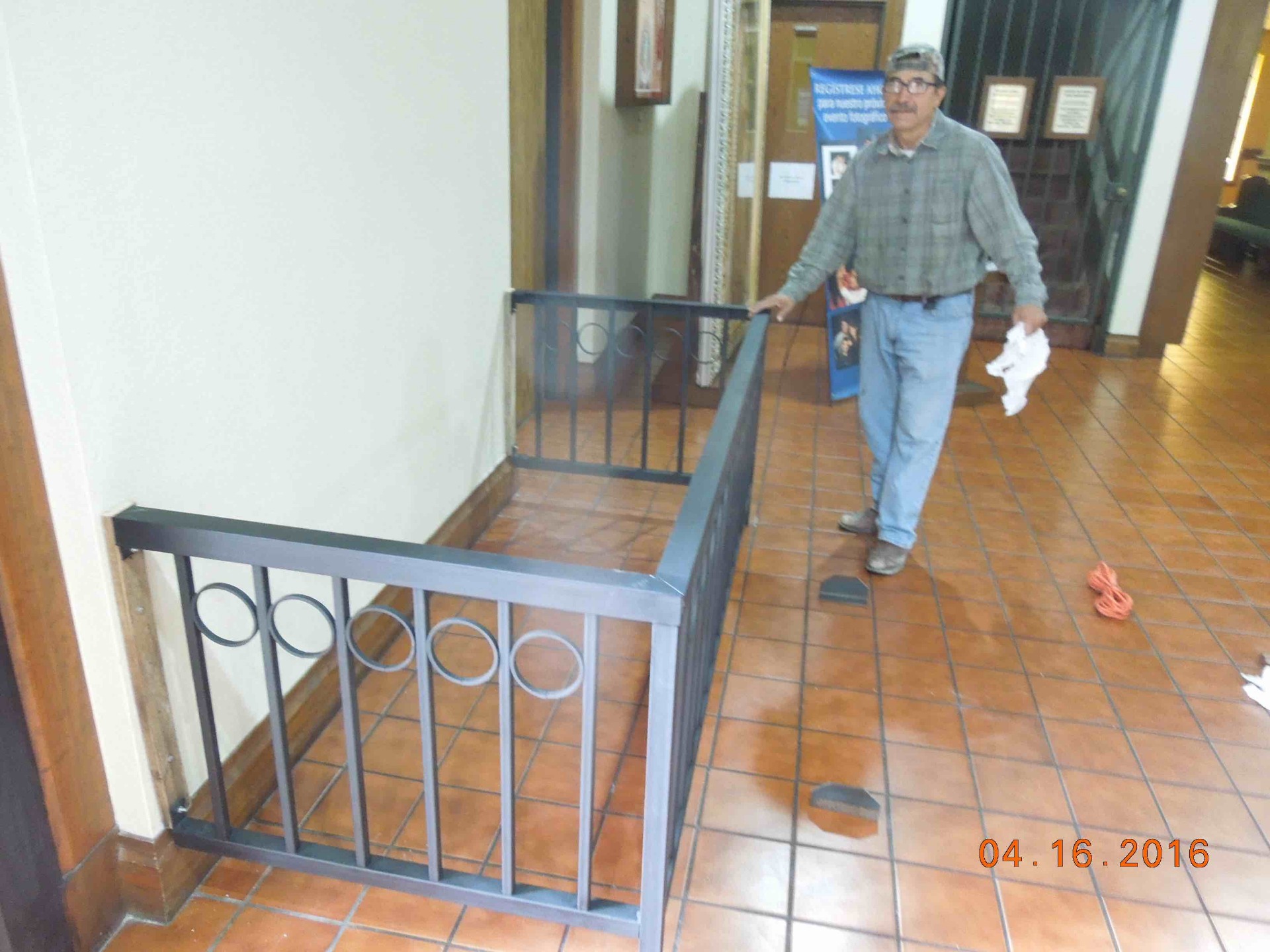 Arturo Cid installing railing 2016